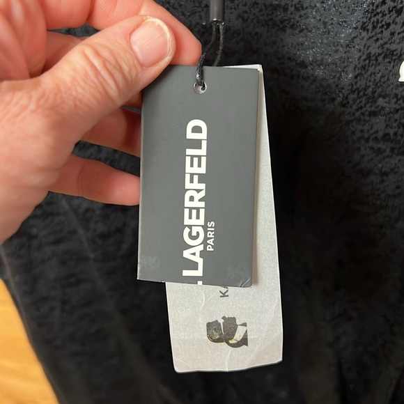 Karl Lagerfeld Paris womens tank blouse XS black event evening cotton casual NWT - Picture 13 of 14